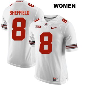 Women's NCAA Ohio State Buckeyes Kendall Sheffield #8 College Stitched Authentic Nike White Football Jersey NP20V17EV